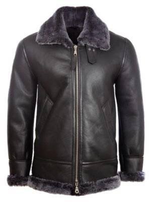 Black B3 Mens RAF Shearling Jacket (1)