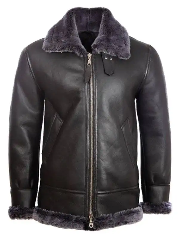 Black B3 Mens RAF Shearling Jacket (1)