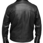 Black Men Casual Leather Jacket Slim Fit