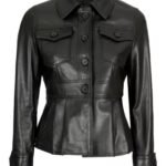 Black Women Short Body Moto Leather Jacket