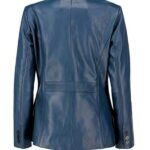 Blue Leather Womens Blazer