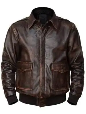 Brown Mens A2 Bomber Leather Jacket