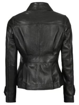 Black Women Short Body Moto Leather Jacket