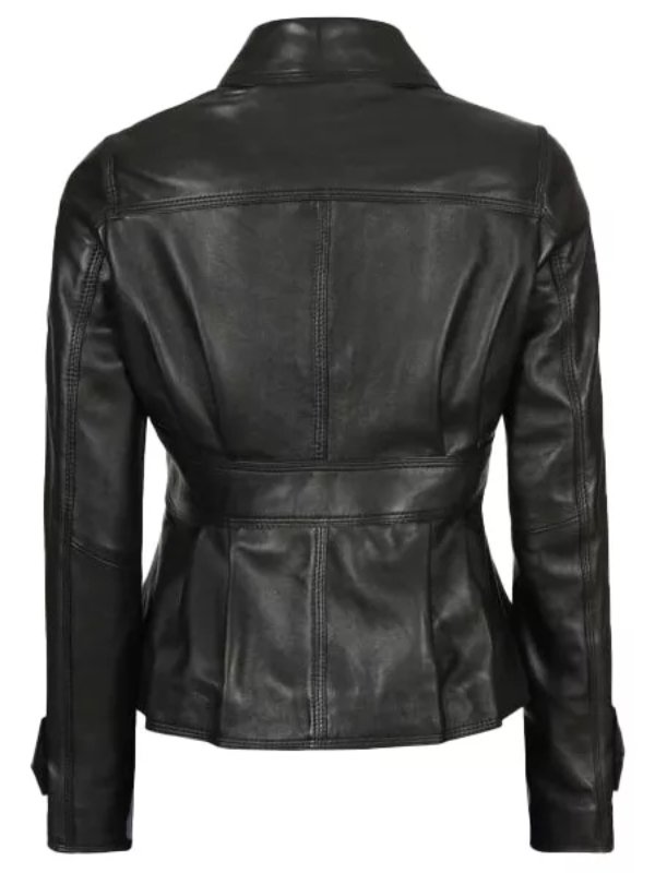 Shop Women Short Body Black Motorcycle Leather Jacket