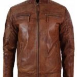 Vintage Biker Men’s Classic Brown Leather Jacket