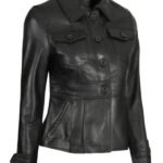 Women Short Body Moto Leather Jacket