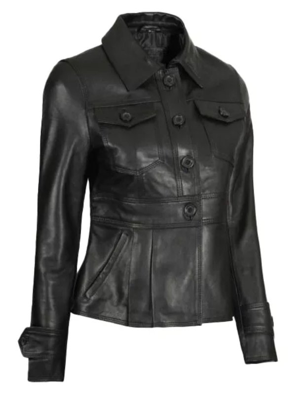 Women Short Body Moto Leather Jacket