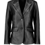 Womens Leather Black Blazer