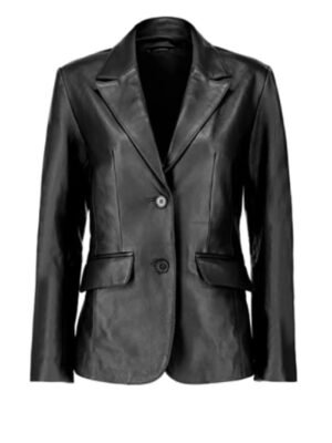 Womens Leather Black Blazer