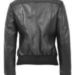 Womens Quilted Bomber Jacket Black