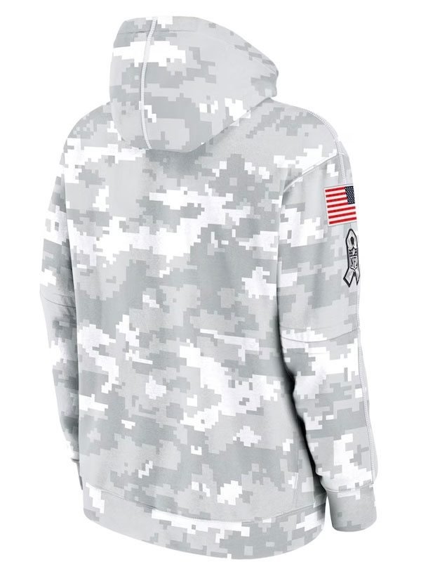 2024 Salute to Service Chicago Bears Gray Pullover Hoodie