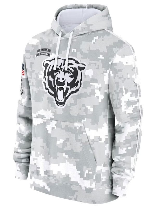 2024 Salute to Service Chicago Bears Pull-Over Hoodie