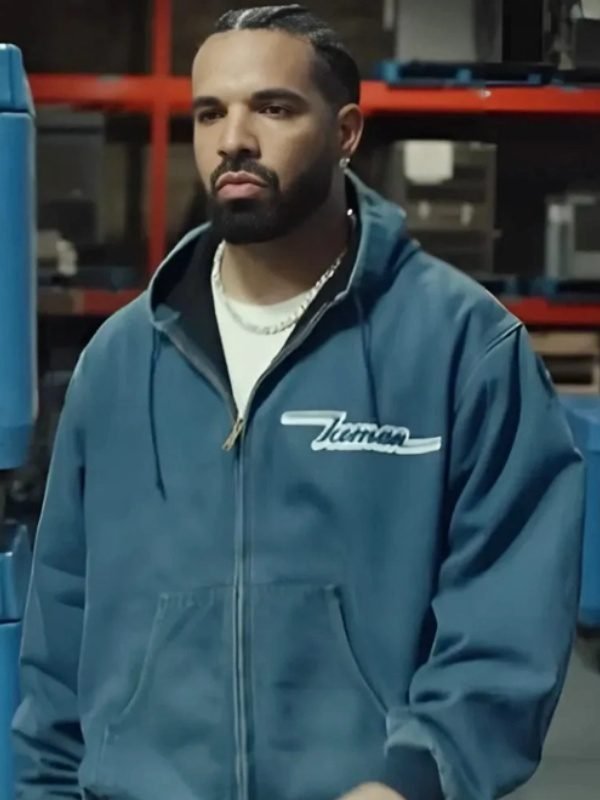 2025 Drake Iceman Hooded Blue Jacket