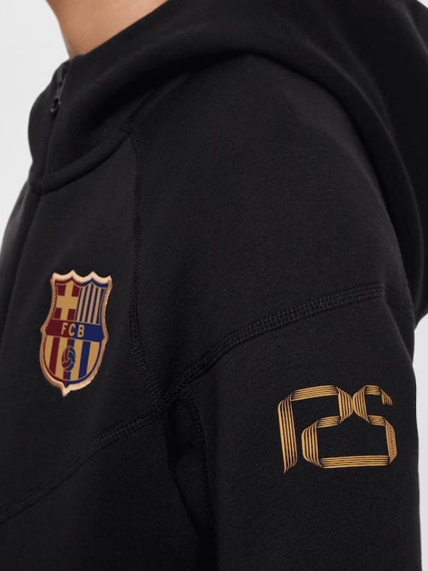 24_25 FC Barcelona Black Training Zip-Up Hoodie