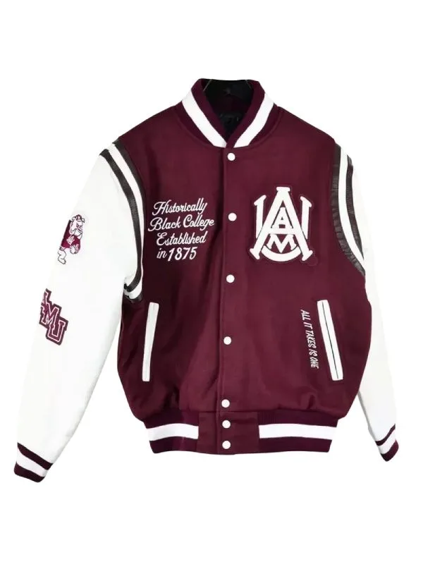 Alabama A&M University Varsity Jacket in Maroon