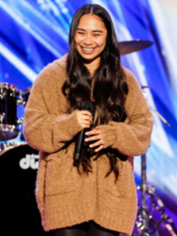 Americas Got Talent S20 Jessica Sanchez Cardigan in Brown