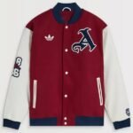 Arsenal Full-Snap Varsity Jacket Red and White