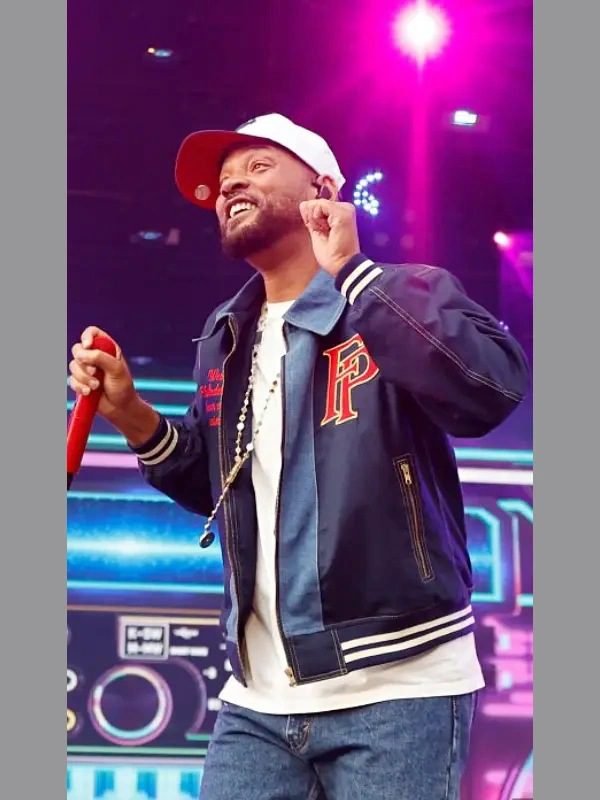 Based on a True Story Tour Will Smith Blue Bomber Jacket
