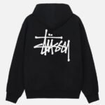 Basic Unisex Stussy Zip-up Black Hoodie