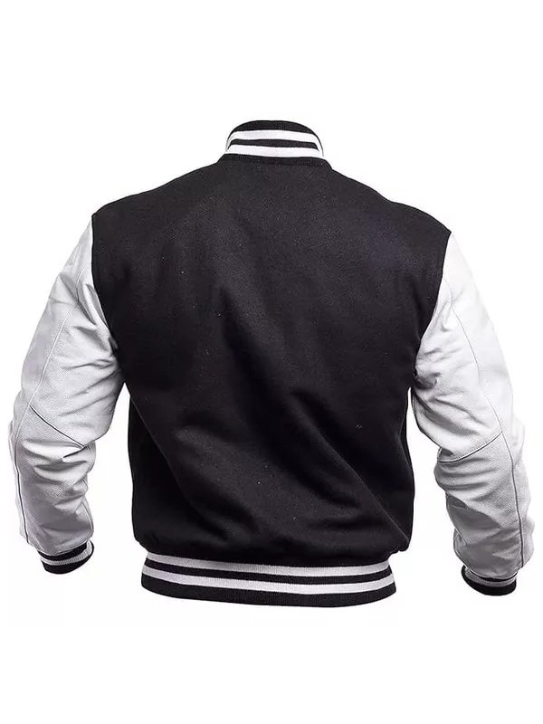 Black And White Letterman Jacket For Sale