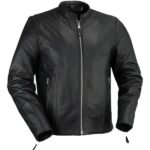 Black Cafe Racer Leather Jacket