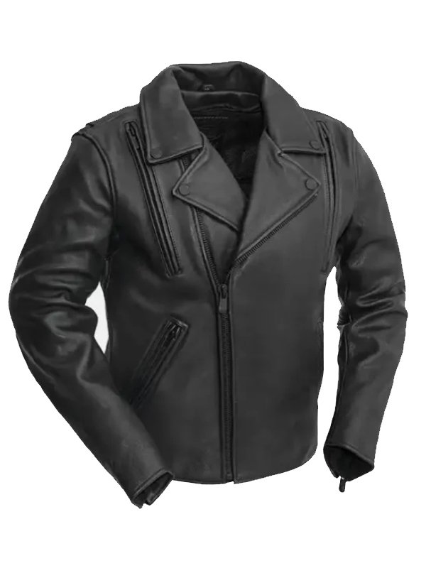 Black Motorcycle Leather Jacket