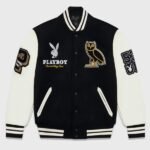 Black and White OVO Playboy Lettermen Jacket