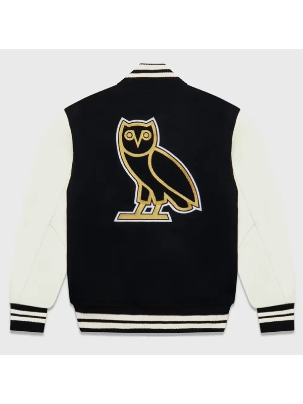 Black and White OVO Playboy Varsity Jacket