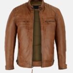 Brown Mens Cafe Racer Leather Jacket