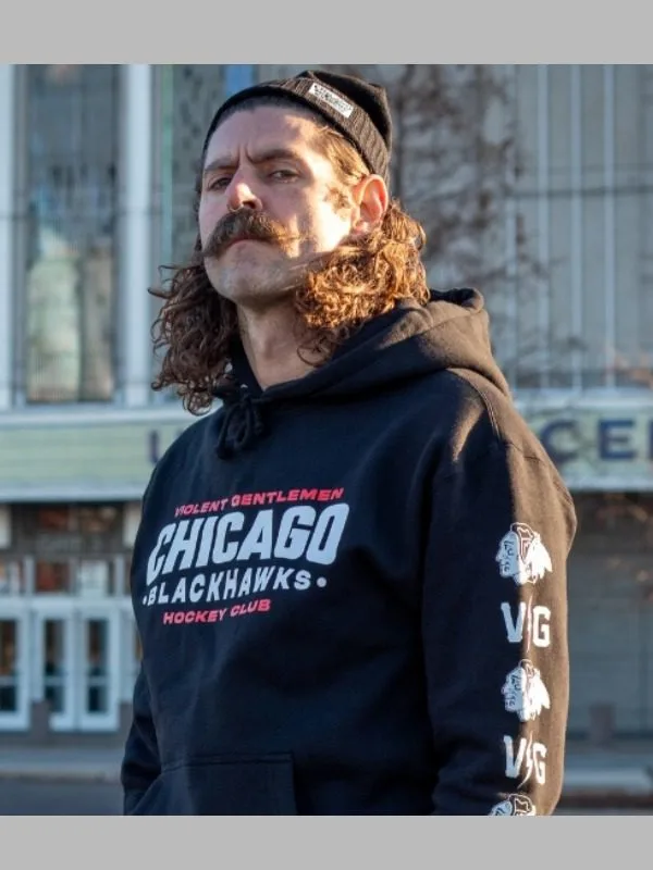 CM Punk VG Chicago Blackhawks Black Hoodie | CM Punk Unreal Black