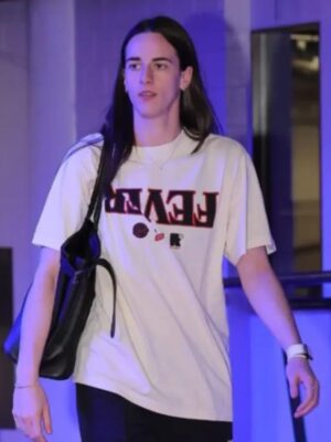 Caitlin Clark Stranger Things Fever Printed T-Shirt in White