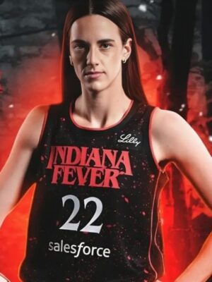 Caitlin Clark Stranger Things Indiana Fever 22 Jersey in Black