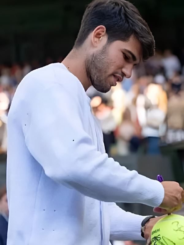Carlos Alcaraz Wimbledon Tennis Championships White Cardigan