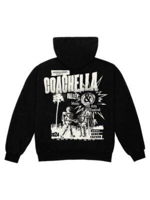 Coachella Flyer Zip Hoodie In Black