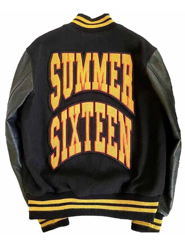 Drake OVO Summer Sixteen Wool_Leather Varsity Black Jacket - Unisex