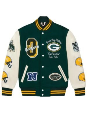 Full-Snap OVO Green Bay Packers NFL Green Varsity Jacket