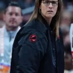 Indiana Fever Stranger Things Stephanie White Bomber Jacket in Black Satin