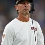 Kyle Shanahan San Francisco 49ers White Long Sleeves Crewneck On Sale