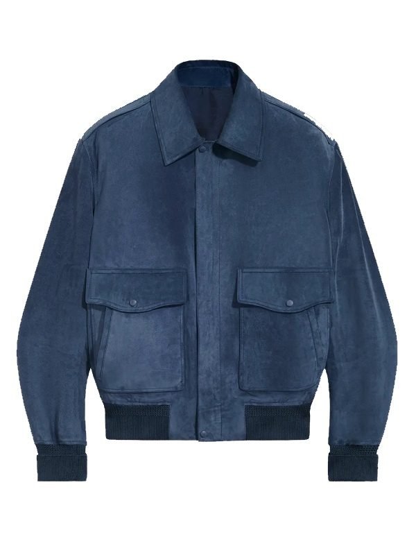 LA Premiere Squid Game 02 Lee Jung-jae Blue Suede Jacket