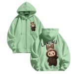 Labubu The Monster Zip-Up Hoodie Mint Green