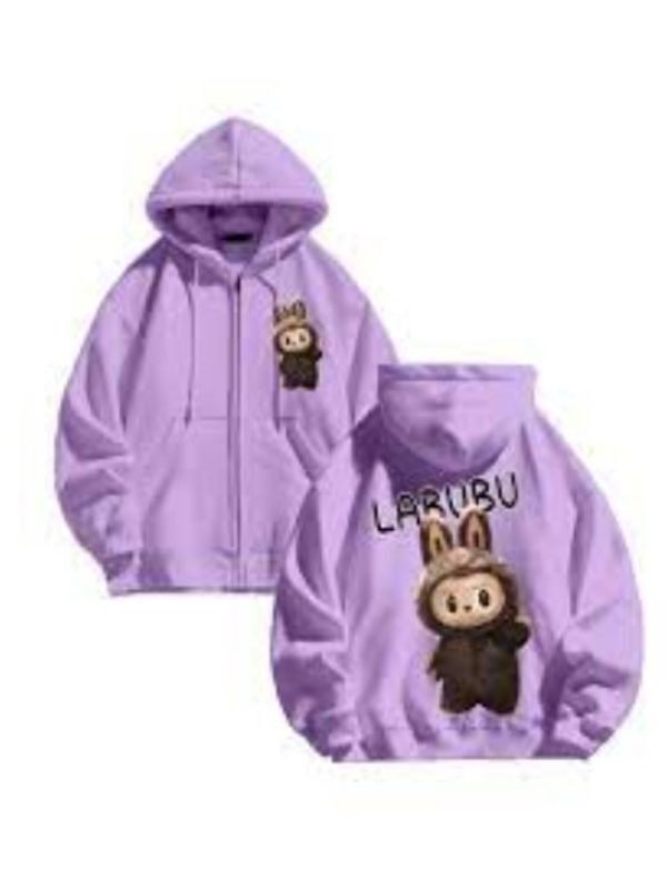 Labubu The Monster Zip-Up Hoodie Purple
