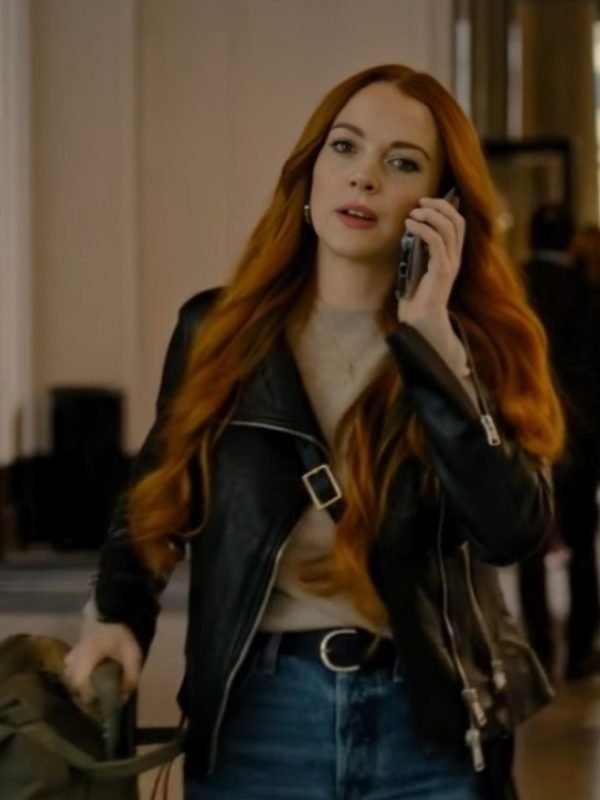 Lindsay Lohan 2024 Our Little Secret Avery Black Leather Jacket