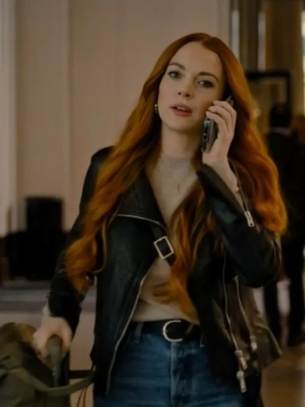 Lindsay Lohan 2024 Our Little Secret Avery Black Leather Jacket