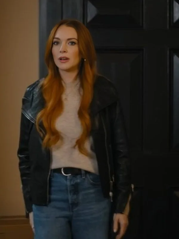 Lindsay Lohan Our Little Secret Avery Black Leather Jacket