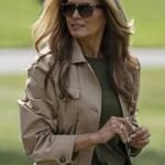 Melania Trump 2025 Texas Flooding Beige Cotton Jacket