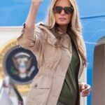 Melania Trump Texas Flooding Beige Cotton Jacket