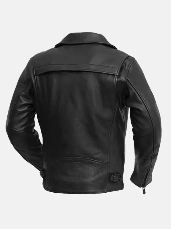 Men’s Moto Style Black Leather Jacket