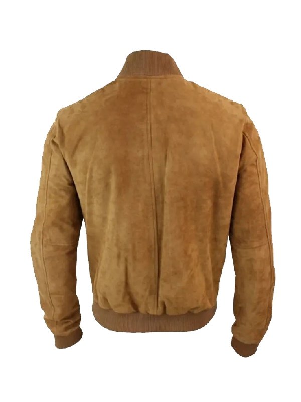 Men’s Suede Leather Brown Bomber Jacket