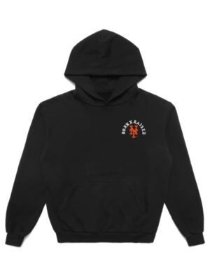 NY Mets Raised Hoodie Black
