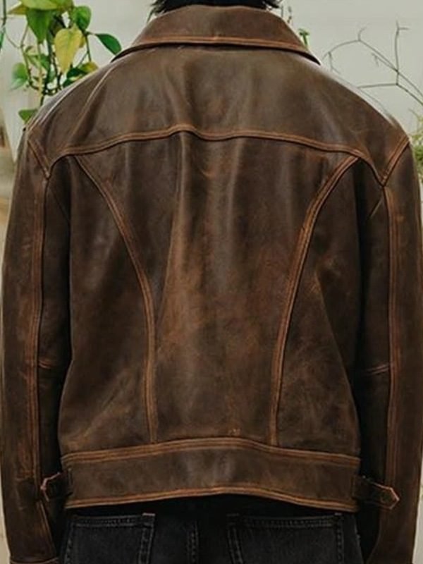 Mutimer Brown Leather Jacket For Unisex